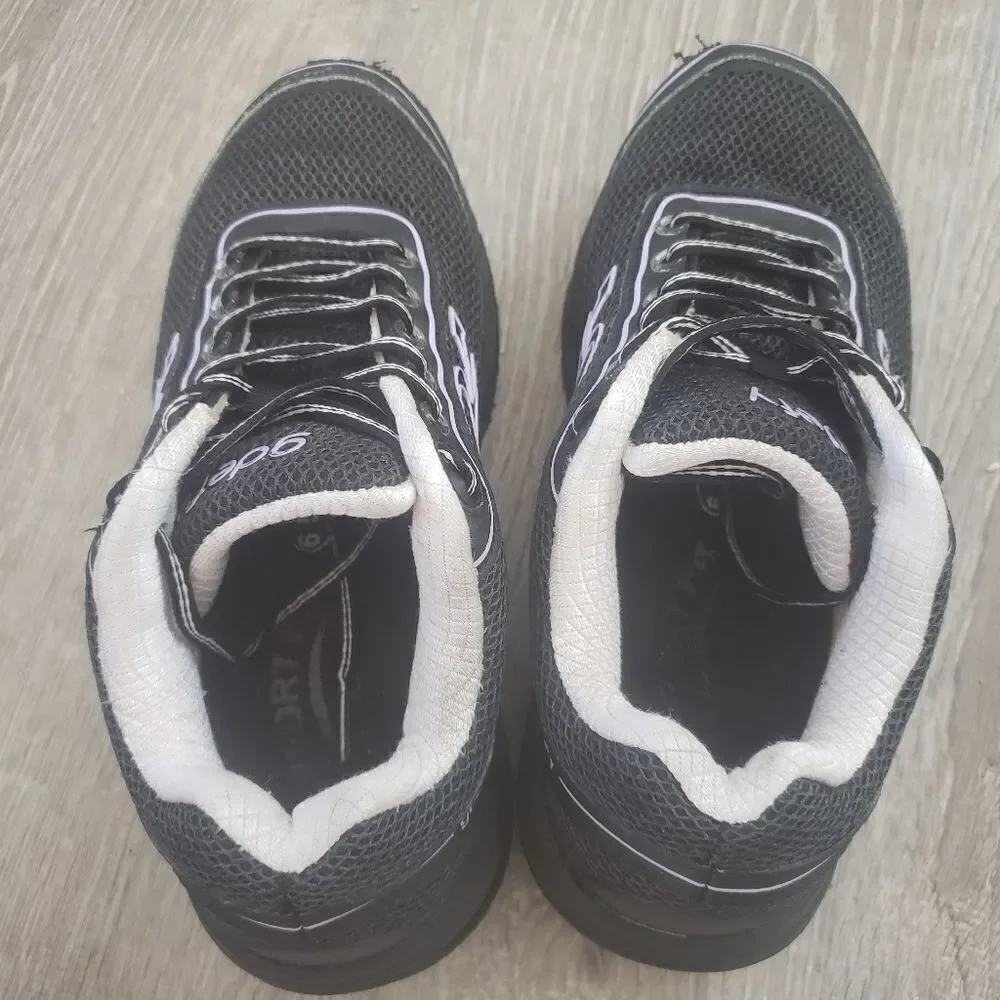Gdefy Gravity Defyer Mighty Walk Athletic Shoes Women's Sz 6.5 Black TB9024FLP-M
